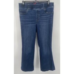 Spanx Bootcut Trouser Jeans 1X Clean Indigo Blue Stretch Slimming Pull On